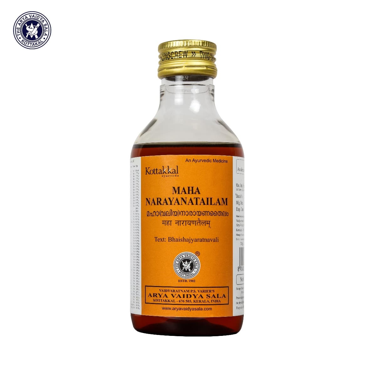 MAHA NARAYANA TAILAM - 200 ML (KOTTAKKAL)