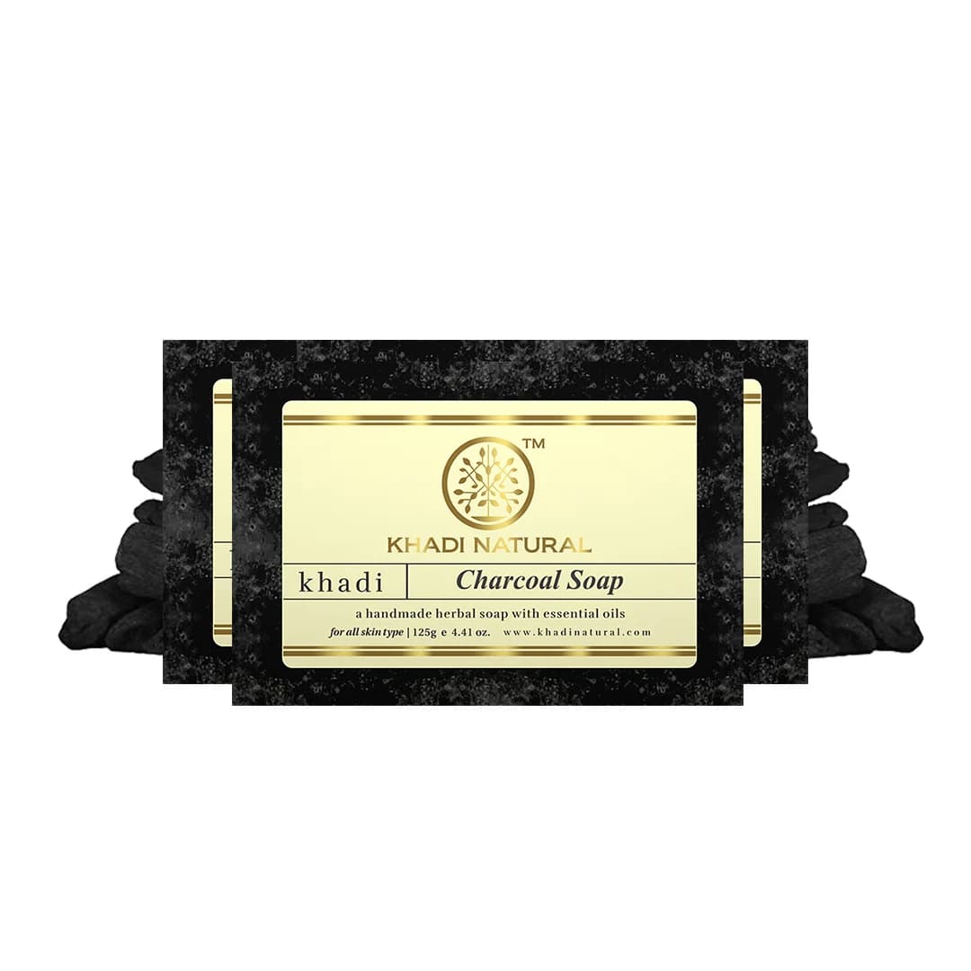 KHADI NATURAL CHARCOAL SOAP ( PACK OF 3)