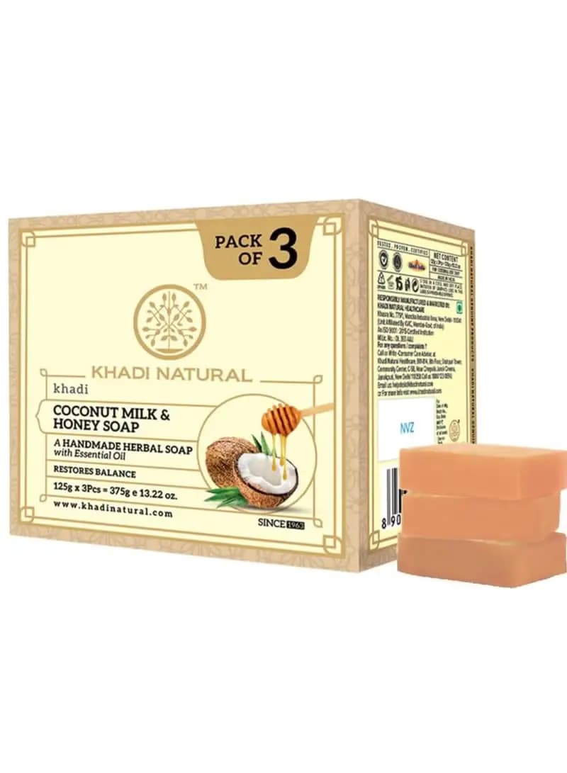 KHADI NATURAL COCONUT MILK & HONEY SOAP (PACK OF 3)
