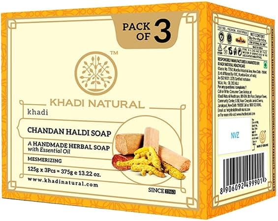 KHADI NATURAL CHANDAN HALDI SOAP (PACK OF 3) thumbnail 4